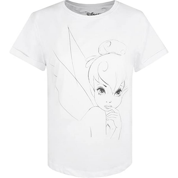 Tinkerbell Dam/Kvinnors Ansikte T-Shirt L Vit/Svart White/Black L