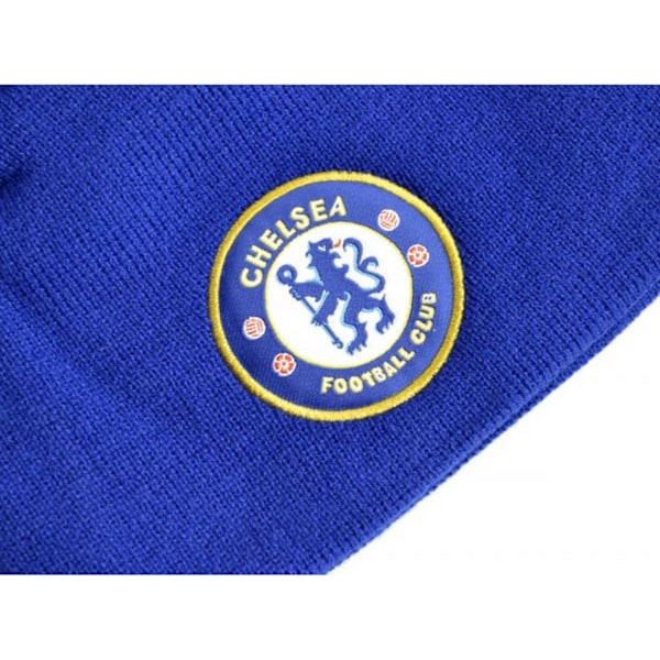 Chelsea FC Stickad Crest Beanie One Size Royal Blue Royal Blue One Size