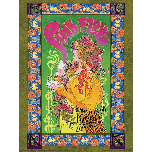 Pink Floyd ´66 Tryck 40cm x 30cm Flerfärgad Multicoloured 40cm x 30cm