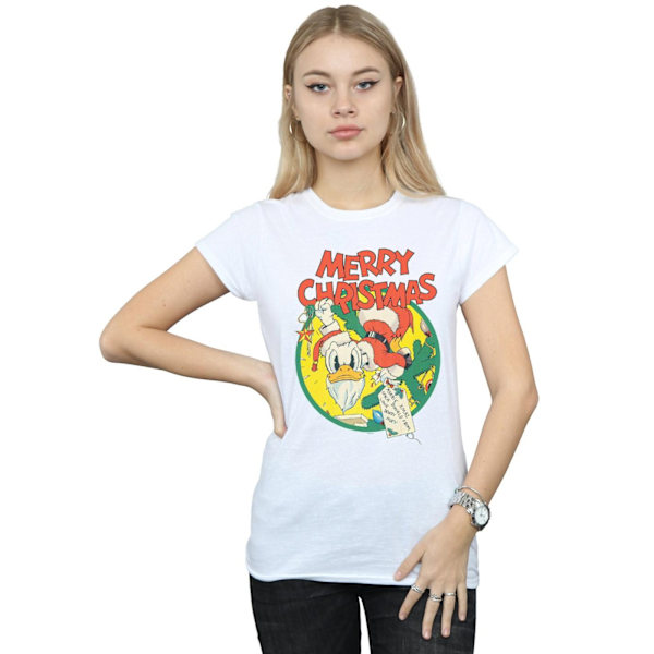 Disney Dam/Dam Donald Duck God Jul Bomull T-shirt White M