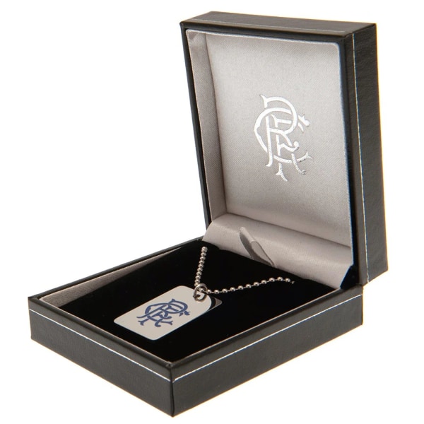 Rangers FC Emalj Crest Dog Tag And Chain One Size Silver Silver One Size