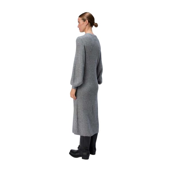 Object Dam/Dam Ditte Ribbad Tröjklänning med Rund Hals L Med Medium Grey L