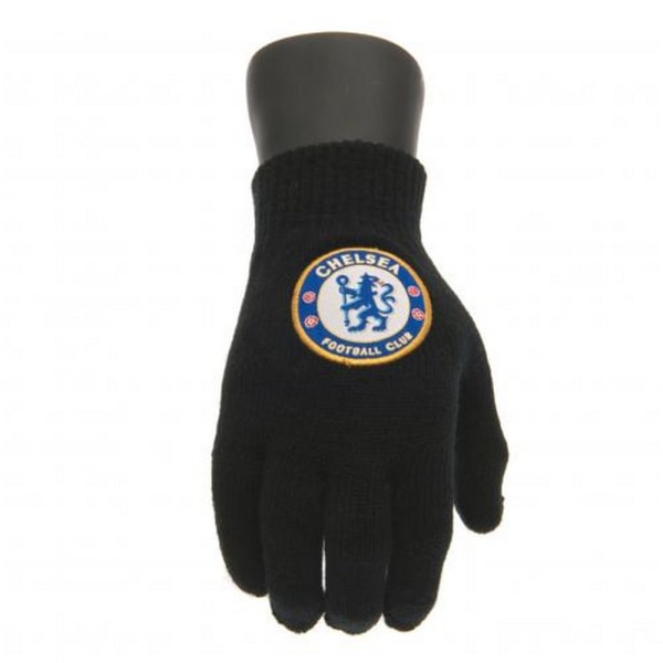 Chelsea FC Stickade handskar för barn/barn One Size Svart Black One Size