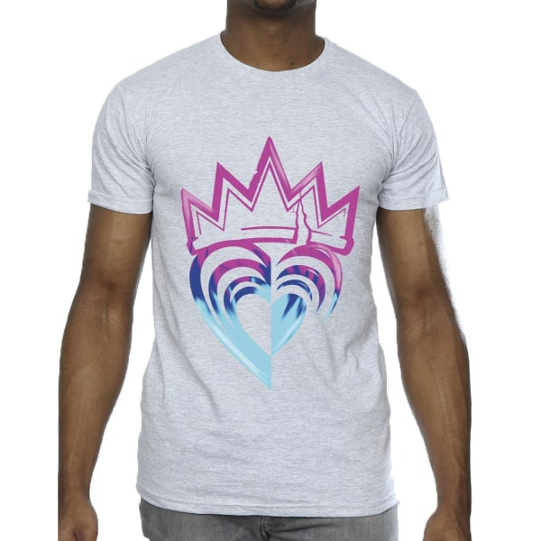 Disney Mens Descendants Pink Crown T-Shirt XXL Sports Grå Sports Grey XXL
