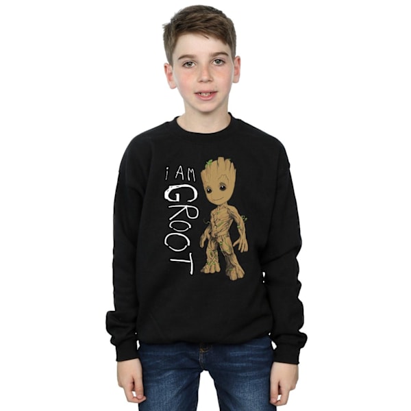 Marvel Boys Guardians Of The Galaxy I Am Groot Scribbles Tröjor Black 5-6 Years