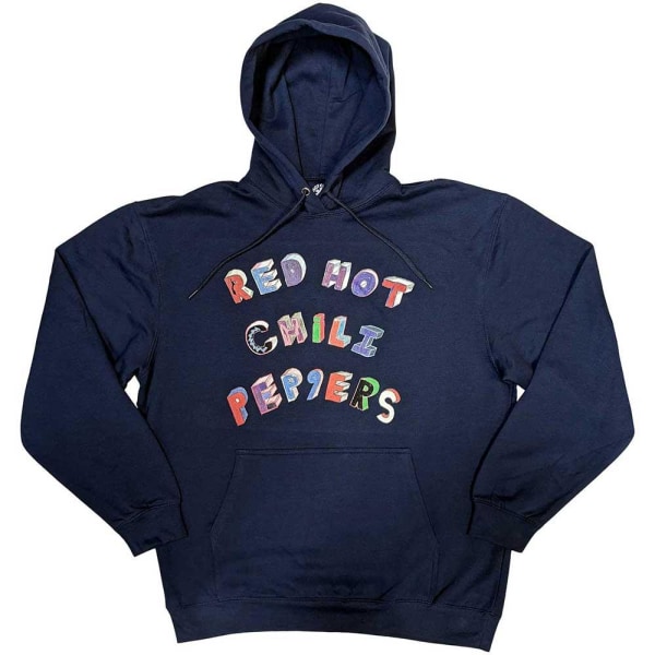 Red Hot Chilli Peppers Unisex Vuxen Färgglada Bokstäver Hoodie XL Navy Blue XL