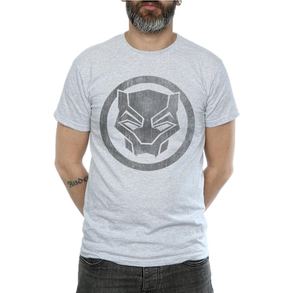 Black Panther Distressed Logo Bomull T-shirt 3XL Sports Grå Sports Grey 3XL