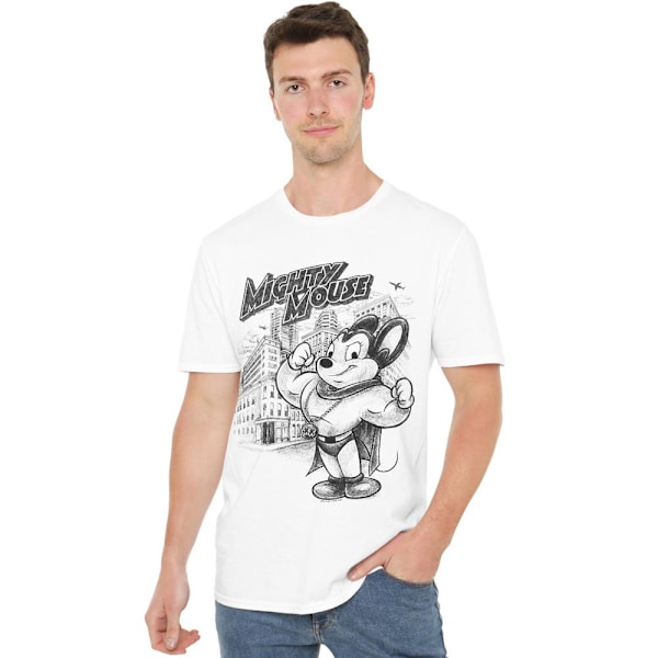 Mighty Mouse Herr Protect & Serve T-Shirt 4XL Vit White 4XL