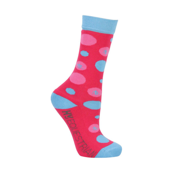 Hy Childrens/Kids Thelwell Collection All Round Socks (Pack o Pink/Hot Pink/Blue 8 UK Child-12 UK Child