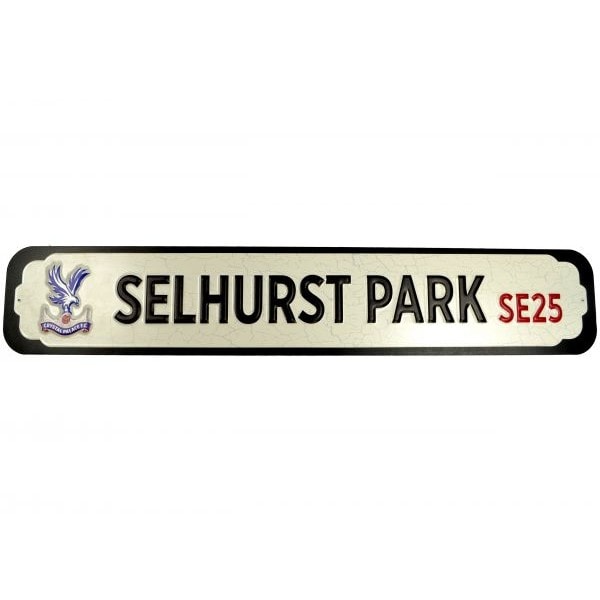 Crystal Palace FC Deluxe Selhurst Park SE25 Metallskylt En Storlek Black/Silver One Size