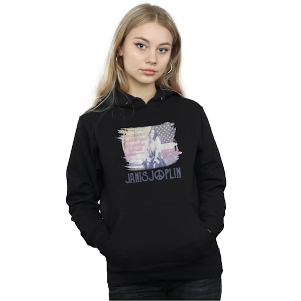 Janis Joplin Dam/Kvinnor Kaminen Flag Hoodie M Svart Black M