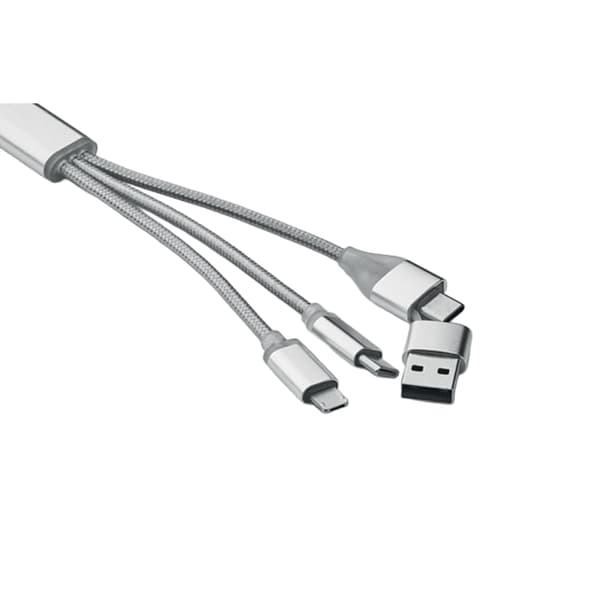 MidOcean 4-i-1 Nyckelring Laddningskabel One Size Silver Silver One Size