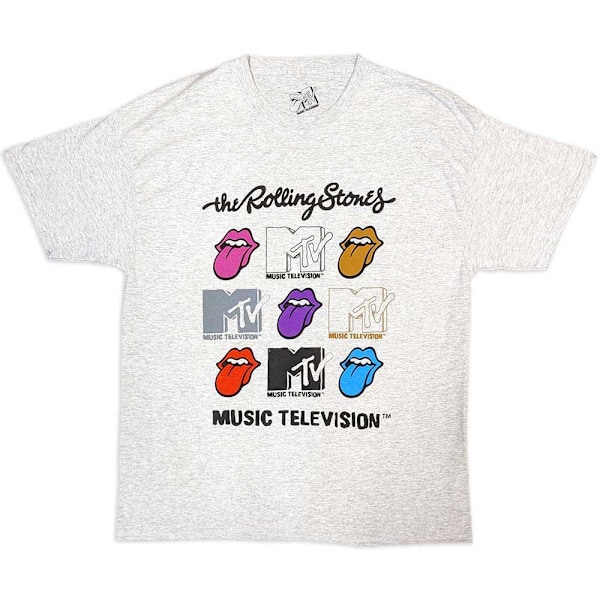MTV Unisex Vuxen Rolling Stones Logotyp T-shirt S Grå Grey S