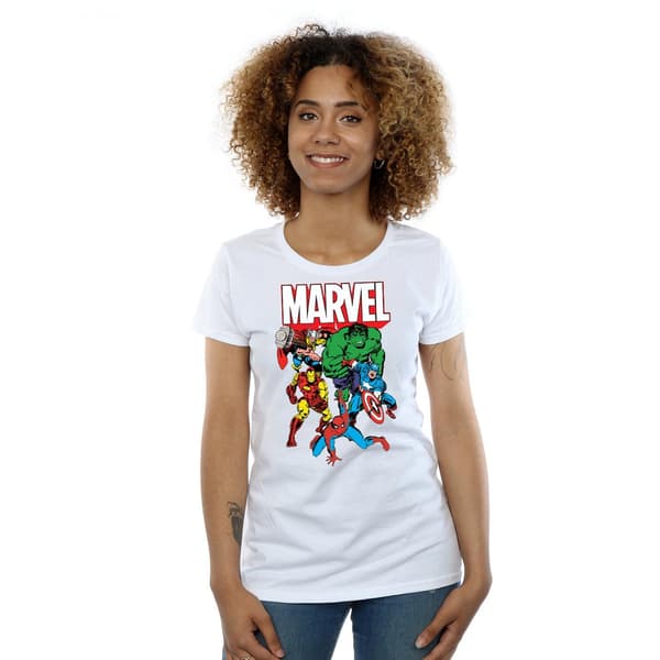 Marvel Dam/Dam Hero Group T-shirt i bomull S Vit White S