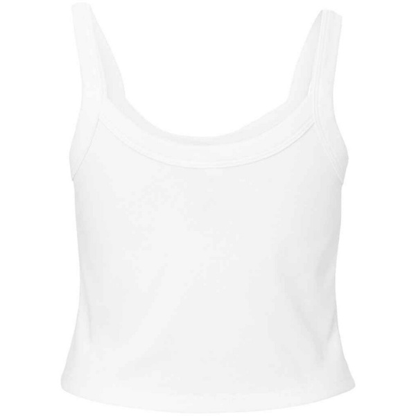 Bella + Canvas Dam/Dam Micro-Rib Spaghetti Strap Tank Top Solid White 6 UK - 8 UK