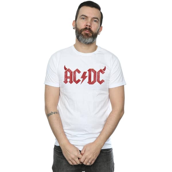 AC/DC Herr T-shirt med logotyp XL Vit White XL