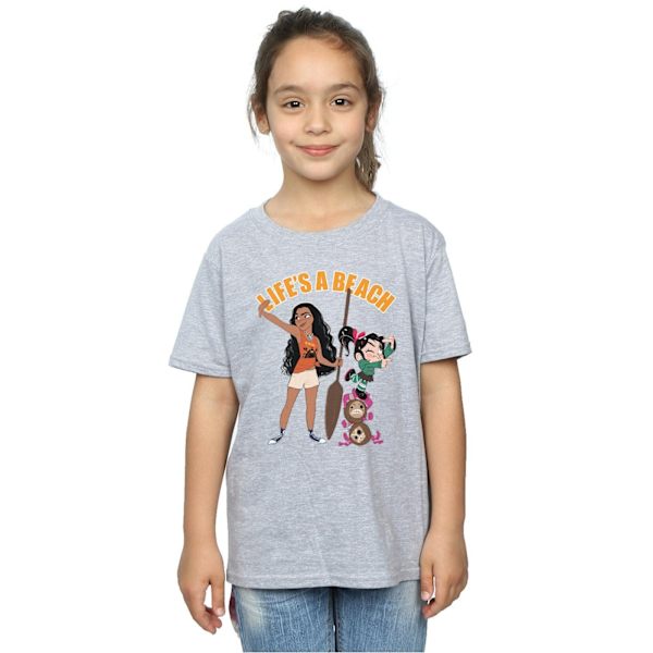 Disney Girls Wreck It Ralph Moana Och Vanellope Bomull T-shirt Sports Grey 12-13 Years