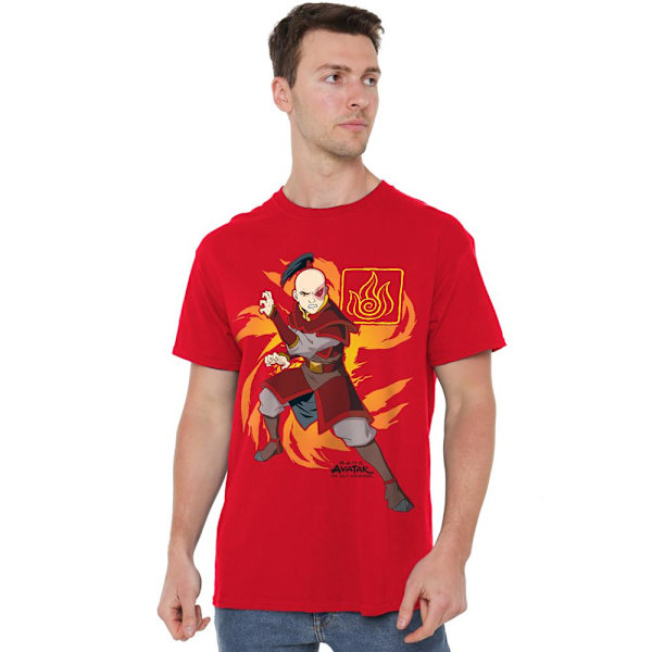 Avatar: The Last Airbender Herr Flame Burst Zuko T-Shirt M Röd Red M