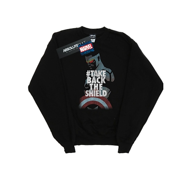 Marvel Herr Captain America Sam Wilson Take Back The Shield Sweatshirt Black 4XL