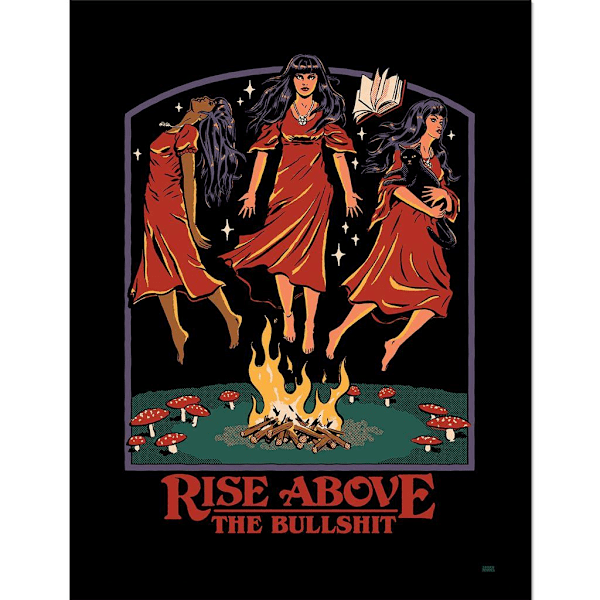 Steven Rhodes Rise Above The Bullshit Inramad Poster 40cm x 30cm Black/Red 40cm x 30cm