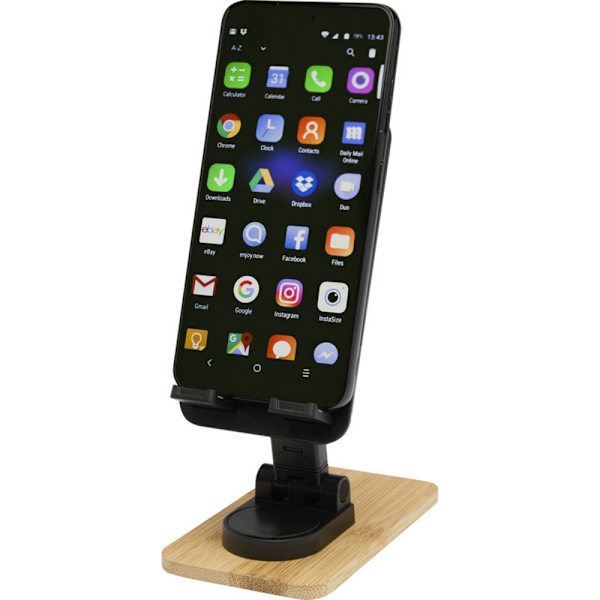 Floso Alfirk Vikbart Mobiltelefonställ i Bambu En Storlek Solid Solid Black One Size