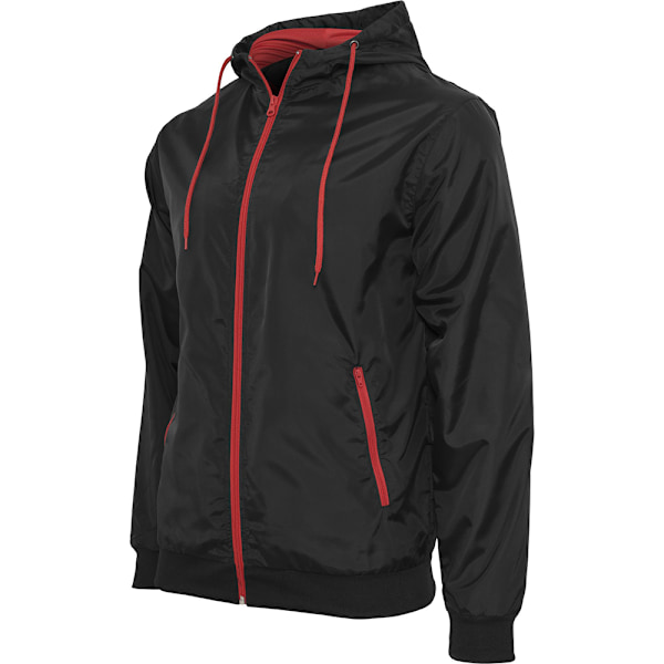 Bygg ditt varumärke Herr Zip Up Wind Runner Jacka 4XL Svart/Röd Black/Red 4XL