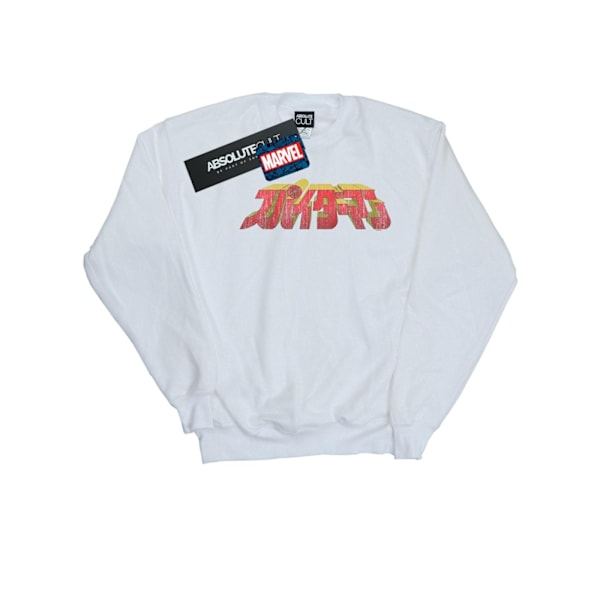 Marvel Boys Spider-Man Japansk Logotyp Sweatshirt 9-11 År Vit White 9-11 Years