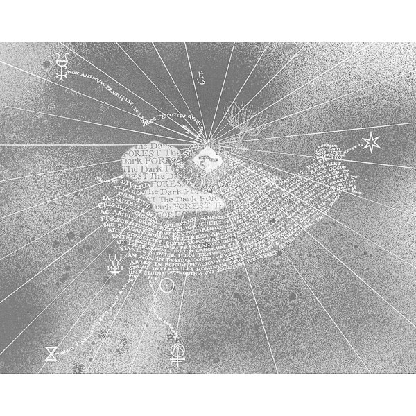 Harry Potter Marauders Map Pappersutskrift 80cm x 60cm Grå Grey 80cm x 60cm