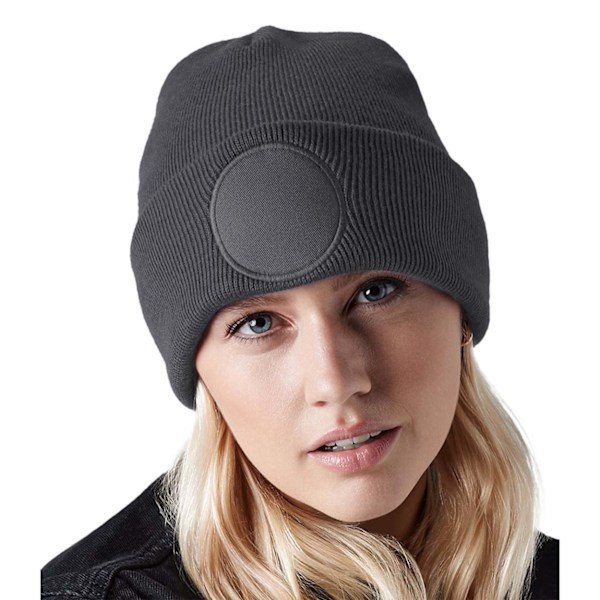 Beechfield Rund Patch Beanie En Storlek Grafitgrå Graphite Grey One Size