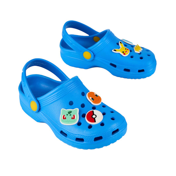 Pokemon Pojkars Badge Clogs 1 UK Barn Blå Blue 1 UK Child