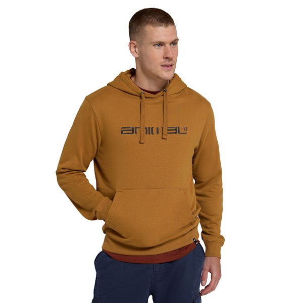 Animal Driver Logo Ekologisk Hoodie Herr L Senapsgul Mustard L