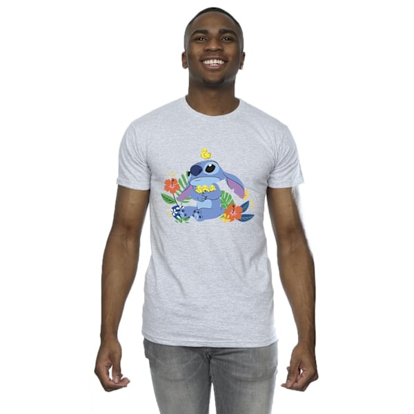 Disney Herr Lilo & Stitch Fåglar T-shirt 5XL Sports Grey Sports Grey 5XL