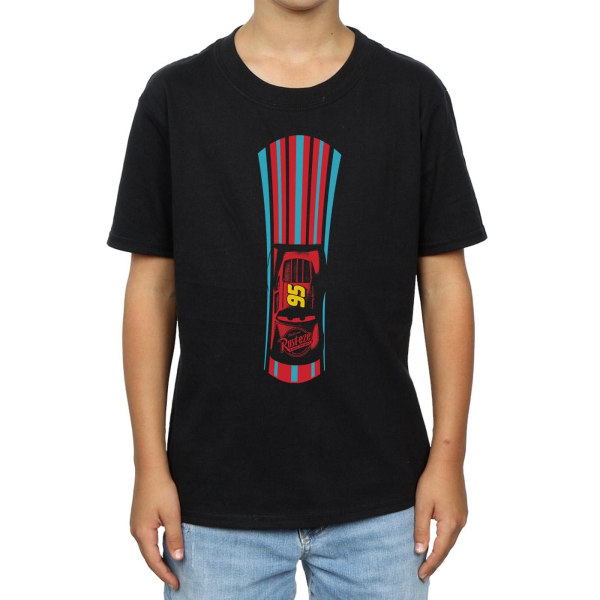 Disney Boys Cars Lightning McQueen Stripes T-shirt 7-8 år Bl Black 7-8 Years