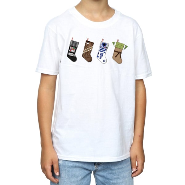 Star Wars Julstrumpor T-shirt för pojkar 7-8 år Vit White 7-8 Years