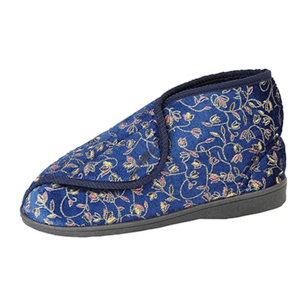 Zedzzz Dam/Dam Geraldine Touch Fastening Floral Bootee Sl Navy Blue 8 UK