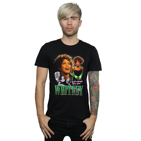 Whitney Houston Mens I Will Always Love You Homage T-Shirt M Bl Black M