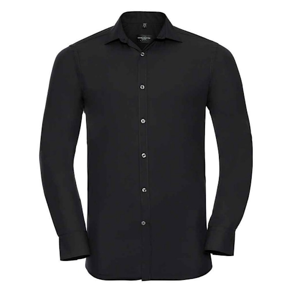 Russell Collection Herr Ultimate Stretch Långärmad formell skjorta Black 4XL