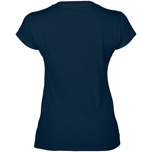 Gildan Ladies Soft Style Kortärmad V-ringad T-shirt L Marinblå Navy L