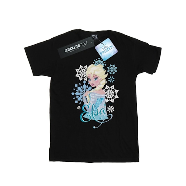 Disney Boys Frozen Elsa Snöflingor T-shirt 7-8 år Svart Black 7-8 Years