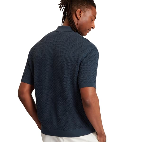 Ted Baker Herr Virkad Kortärmad Skjorta M Mellanblå Mid Navy M