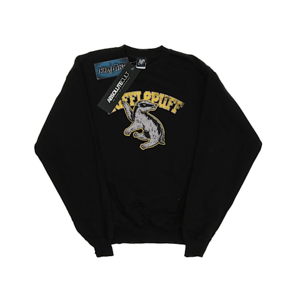 Harry Potter Pojkar Hufflepuff Sport Emblem Sweatshirt 7-8 År Black 7-8 Years