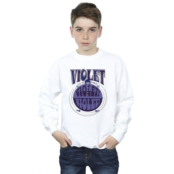 Willy Wonka Boys Violet Turning Violet Sweatshirt 3-4 år Vit White 3-4 Years