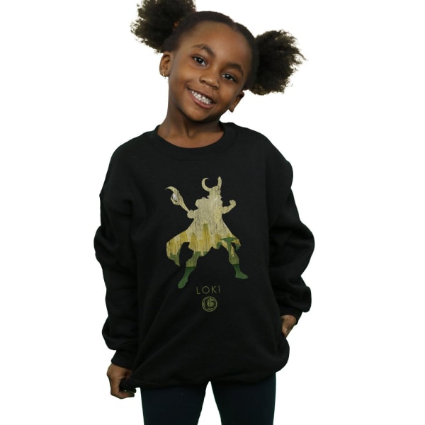 Marvel Girls Loki Silhouette Sweatshirt 5-6 år Svart Black 5-6 Years