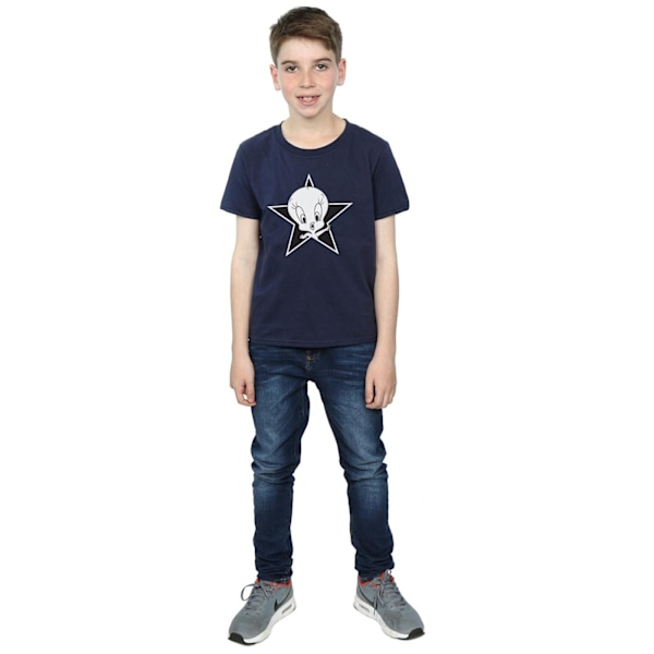 Looney Tunes Boys Tweety Pie Mono Star T-shirt 12-13 år Marinblå Navy Blue 12-13 Years