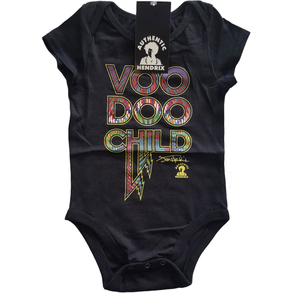 Jimi Hendrix Baby Voodoo Child Babygrow 6-9 månader Svart Black 6-9 Months