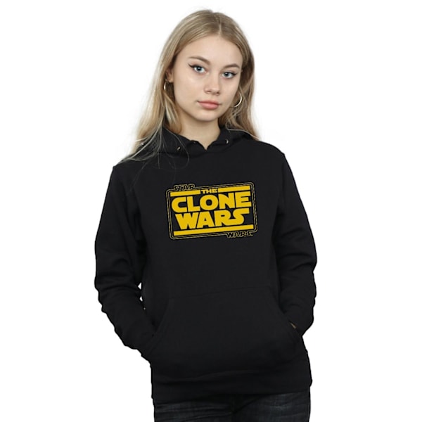 Star Wars Dam/Kvinnor Klon Krigen Logo Hoodie XXL Svart Black XXL