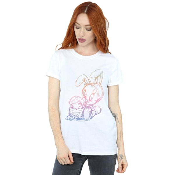 Looney Tunes Dam/Damer Tweety Pie Påskägg Skiss Bomull White L