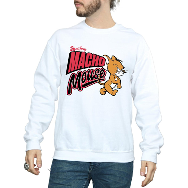 Tom And Jerry Herr Macho Mouse Sweatshirt M Vit White M