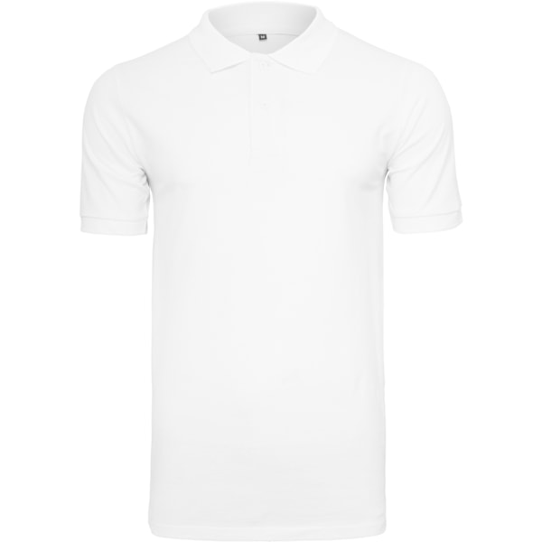 Bygg ditt varumärke Herr Pique Fitted Polo Shirt XL Vit White XL