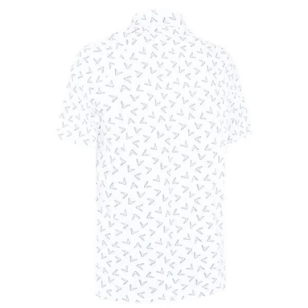 Callaway Unisex Chev All-Over Print Pikétröja M Ljus Vit Bright White M